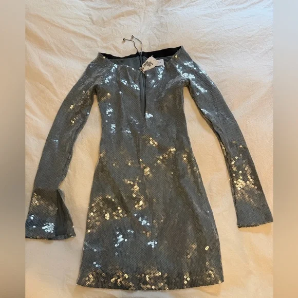 16ARLINGTON Solaria Sequined Tulle Mini Dress - Picture 2 of 8